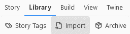 Click the library tab and then import