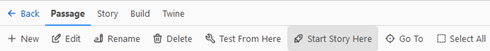 Select the passage and then click 'Start story here' on the toolbar
